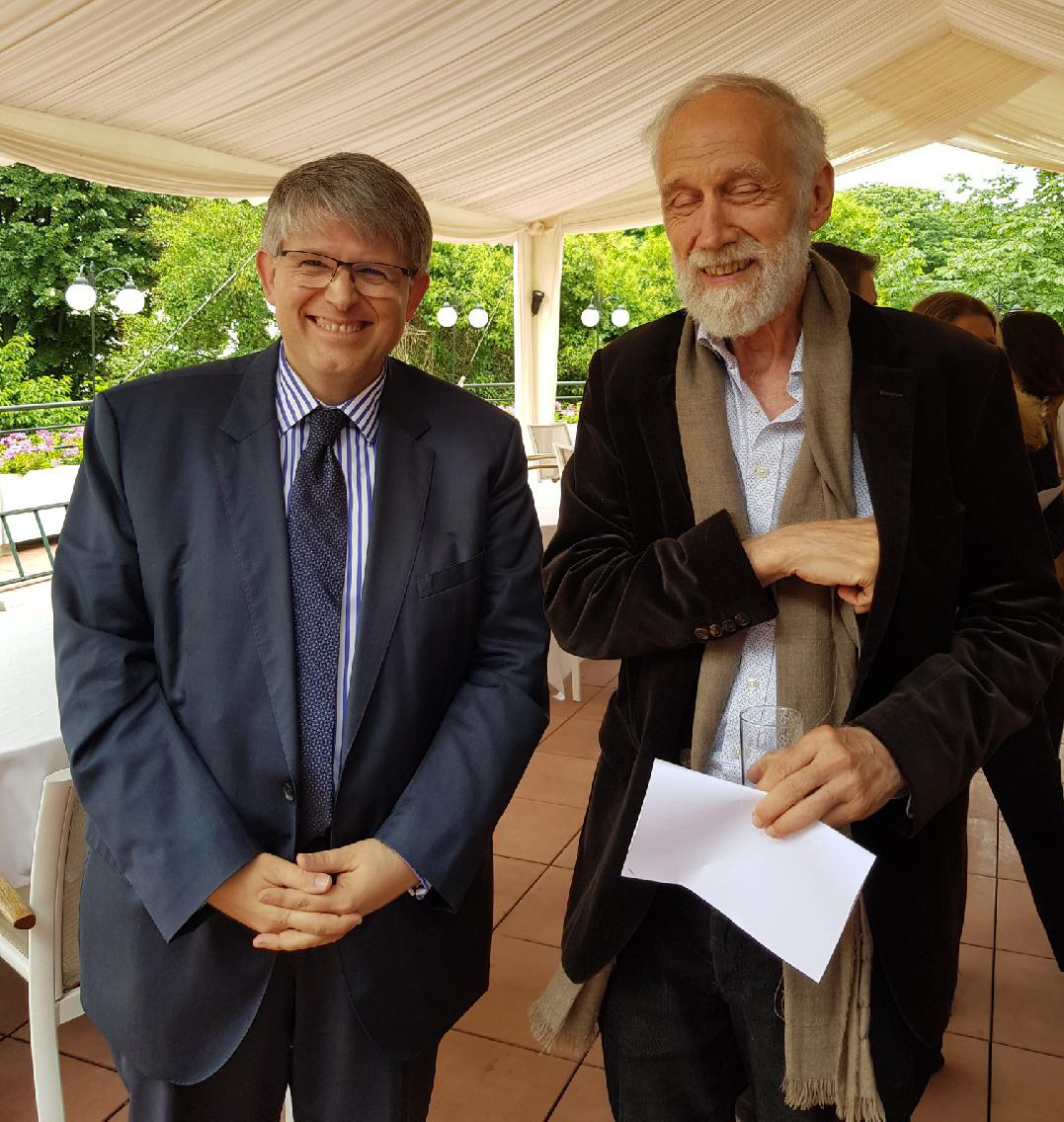Patrick Hetzel et le mathématicien Alain Connes, Médaille Fields et professeur au Collège de France, juin 2018