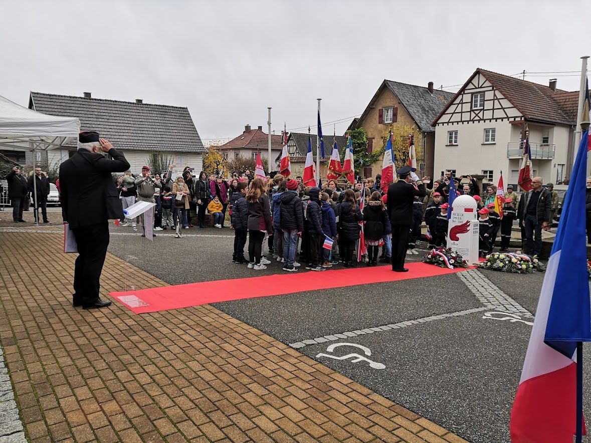Inauguration de la borne de Koufra à Schwindratzheim le 18.11.23